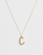 Pieces Chunky Gold 'c' Initial Necklace - Gold