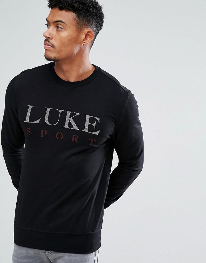 Luke Sport Pavey Logo Heavy Long Sleeve Top In Black - Black