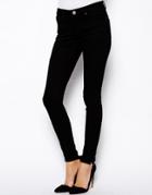 Asos Whitby Low Rise Skinny Jeans In Clean Black