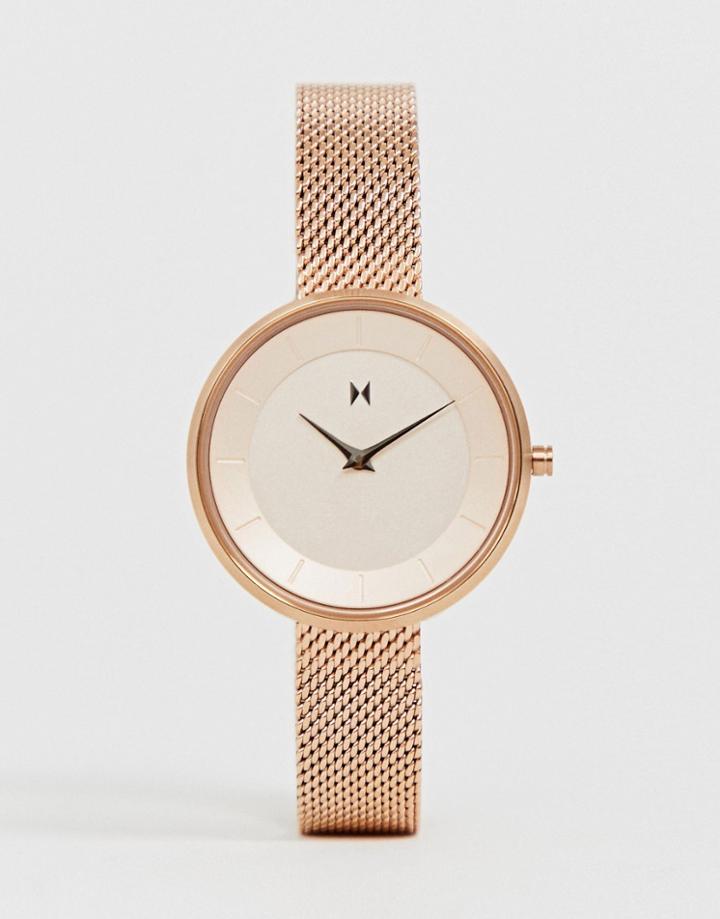 Mvmt Mod Mesh Watch In Rose Gold