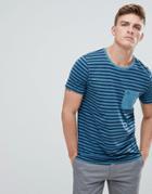 Abercrombie & Fitch Garment Dyed Stripe Pocket T-shirt In Blue - Blue