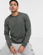Only & Sons Crew Neck Sweatshirt In Forest Night Green