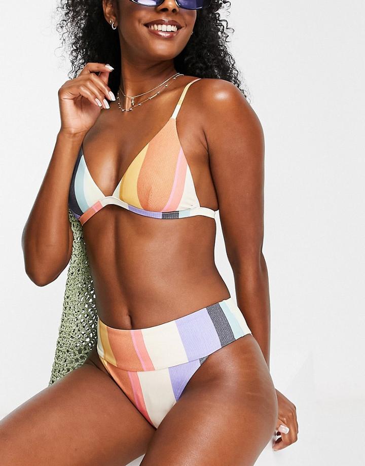 Rip Curl Heat Wave Triangle Bikini Top In Multi Stripe