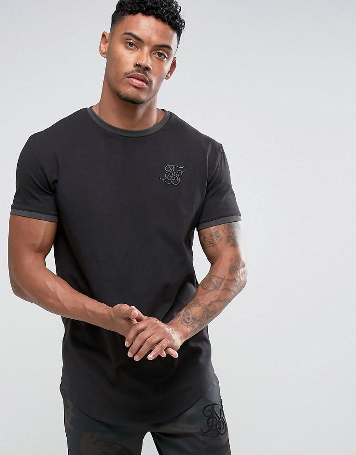 Siksilk Muscle Ringer T-shirt In Black - Black