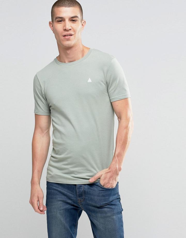 Asos Muscle T-shirt With Crew Neck And Logo In Green - Green