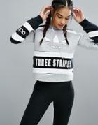 Adidas Originals Cropped Sweatshirt With Three Stripe Block Logo - Bla