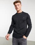 Farah Crew Neck Knit Sweater In Charcoal-grey