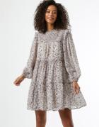 Miss Selfridge Chiffon Smock Dress In Purple Floral-grey
