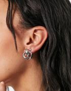 Designb London Doorknocker Earrings In Silver