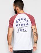 Asos T-shirt With Contrast Raglan And Gothic Script Text