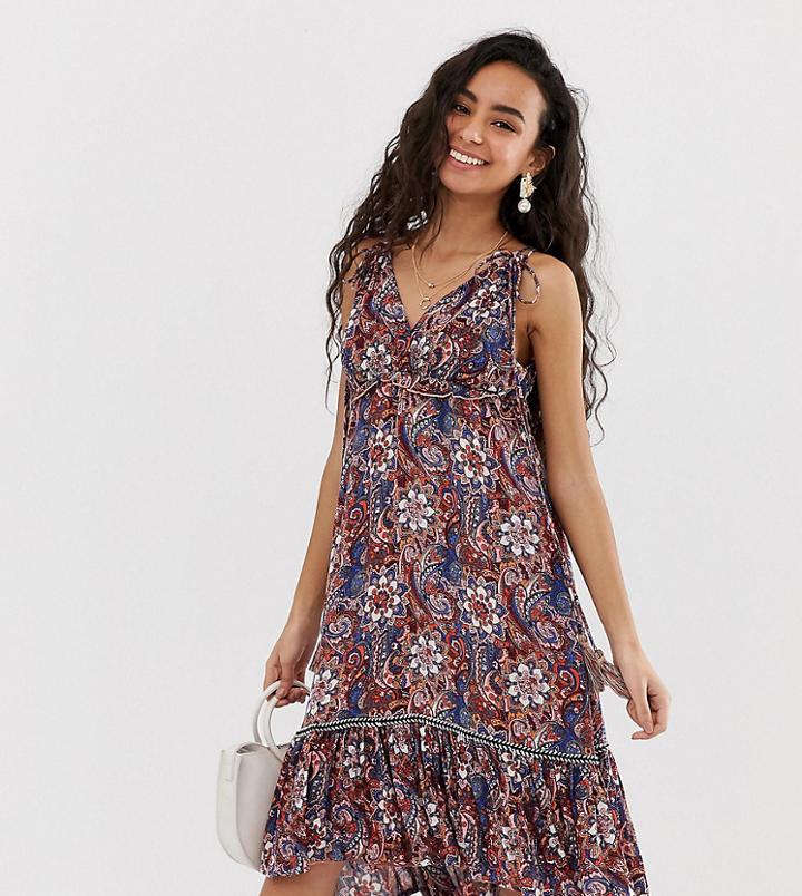 Y.a.s Petite Festival Tassle Floral Midi Dress - Multi