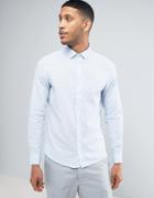 Casual Friday Shirt In Woven Texture - Blue