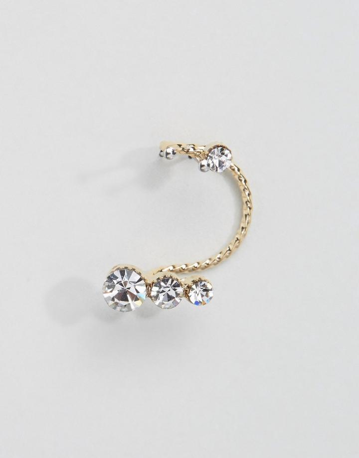 Limited Edition Crystal Bar Ear Cuff - Gold