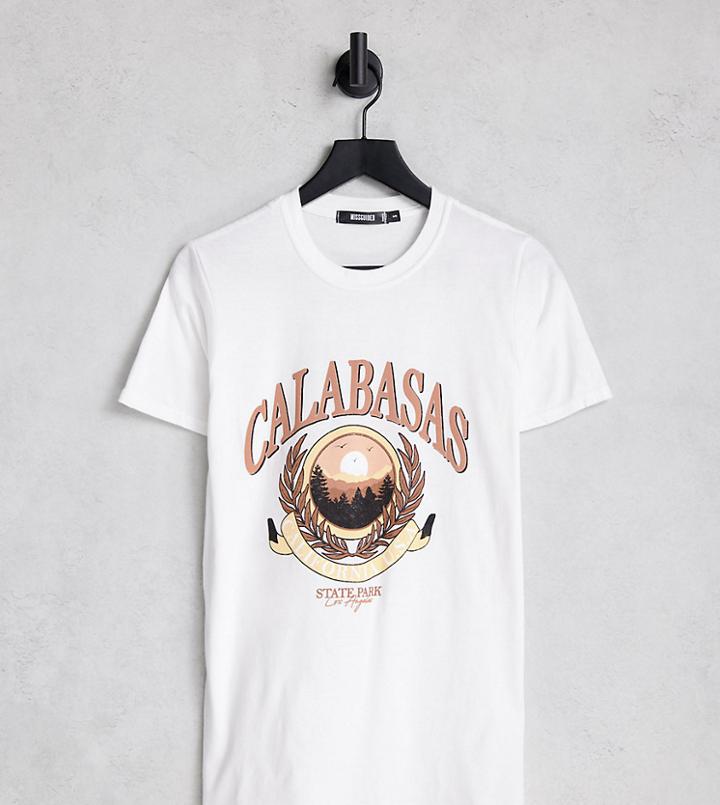 Missguided Maternity T-shirt With Calabasas Graphic In White