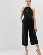 Oasis Jumpsuit With Glitter Dots In Black - Multi