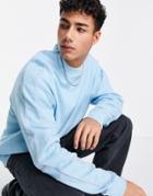 Asos Design Oversized Sweatshirt With Piping In Pastel Blue - Part Of A Set
