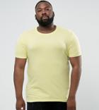 Asos Plus Muscle Fit T-shirt With Crew Neck In Yellow - Yellow
