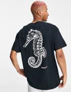 Hnr Ldn Seahorse Backprint Oversized T-shirt-black