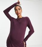 Asos 4505 Maternity Icon Long Sleeve Top-red