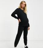Asos Design Maternity Tracksuit Slim Sweat / Sweatpants In Black