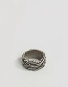 Asos Wire Ring In Burnished Silver - Silver