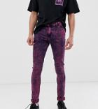 Asos Design Tall Super Skinny Jeans In Acid Wash Pink - Pink