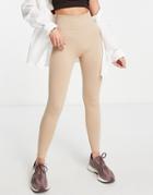 Mango High Rise Active Leggings In Light Pink