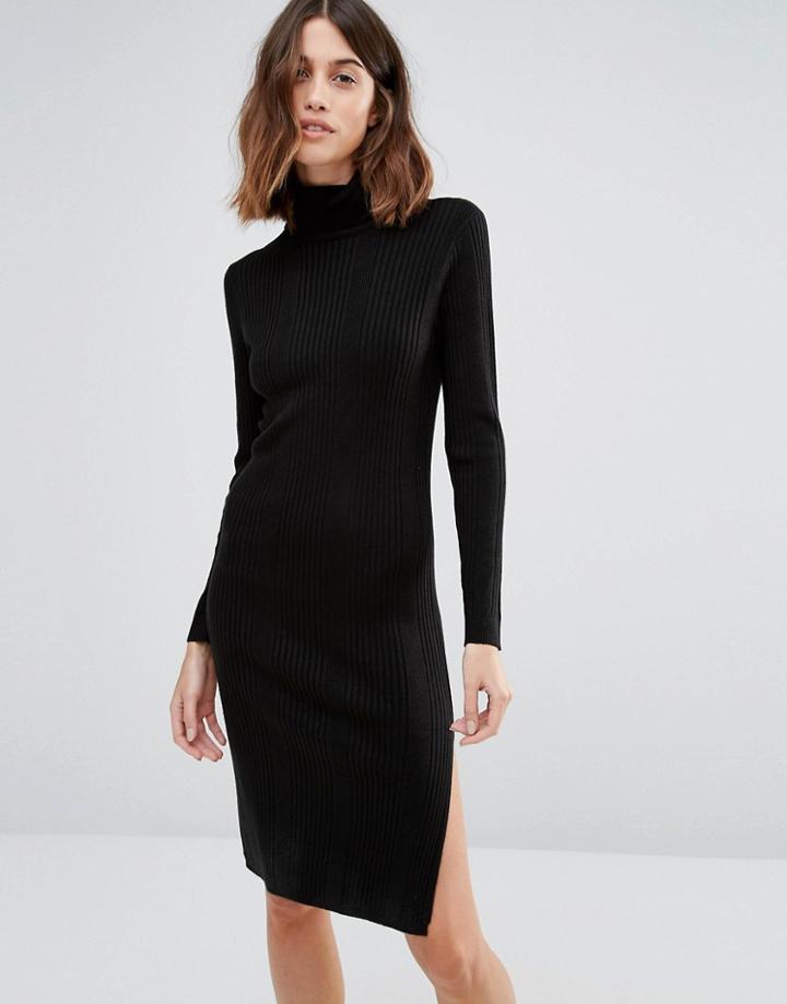 Vero Moda Long Sleeve Rollneck Dress - Black