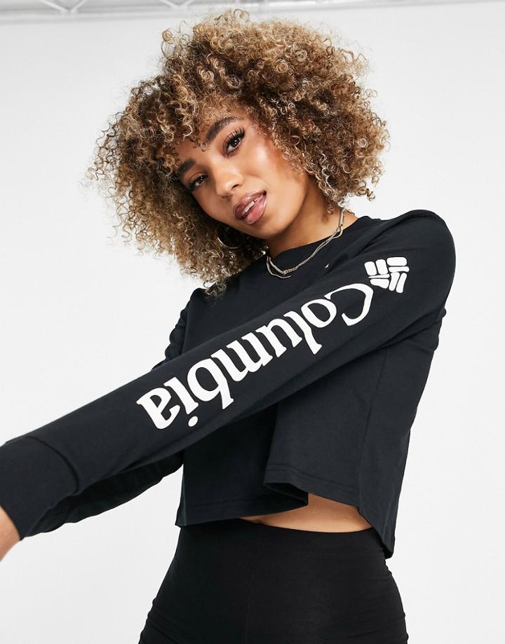 Columbia North Cascades Long Sleeve Cropped T-shirt In Black