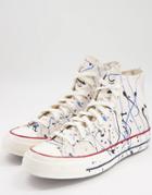 Converse Chuck 70 Hi Paint Splatter Sneakers In Egret-neutral