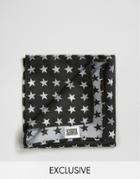 Reclaimed Vintage Star Pocket Square In Black - Black