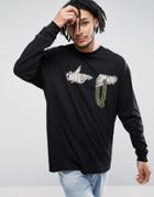 Asos Run The Jewels Oversized Long Sleeve Band T-shirt - Black