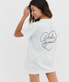 Asos Design Bridesmaid Squad Pyjama Sleep Tee - Blue