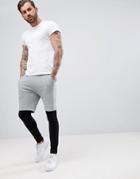 Asos Skinny Shorts With Meggings In Gray - Black
