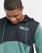 Under Armour Training Storm 1/2 Zip Fleece Hoodie In Green And Black