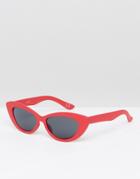 Asos Small Pointy Cat Eye Sunglasses - Red