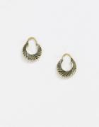 Reclaimed Vintage Inspired Hoop Detail Earrings In Burnished Gold Toneexclusive To Asos