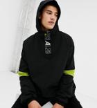 Collusion Tall Printed Windbreaker Jacket - Black