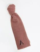 Asos Design Personalised Scarf With Initial A In Pink