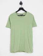 Brave Soul Raw Edge T-shirt In Green