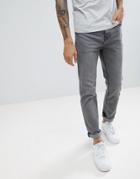 Pull & Bear Slim Fit Jeans In Dark Gray - Gray