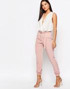 Missguided Tailored Joggers - Rose Pink