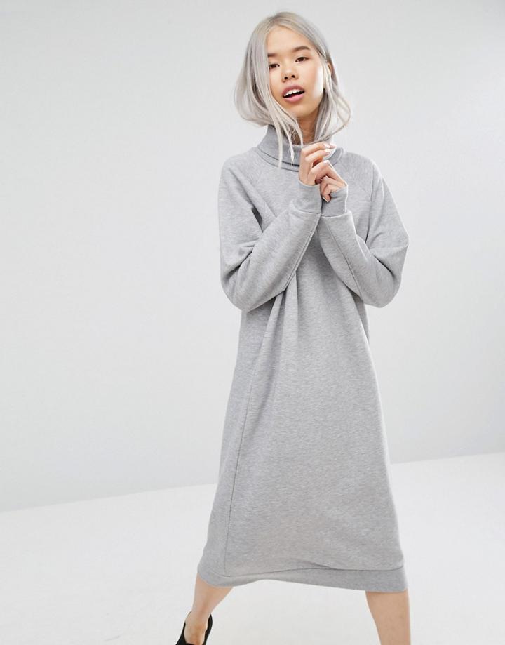 Monki Oversized Sweat Dress - Gray