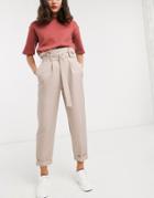Asos Design D Ring Tapered Pants In Camel-neutral