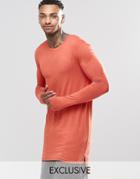 Underated Super Longline Long Sleeve T-shirt - Rust