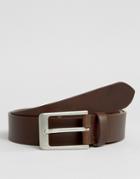 Barneys Leather Belt In Brown - Brown
