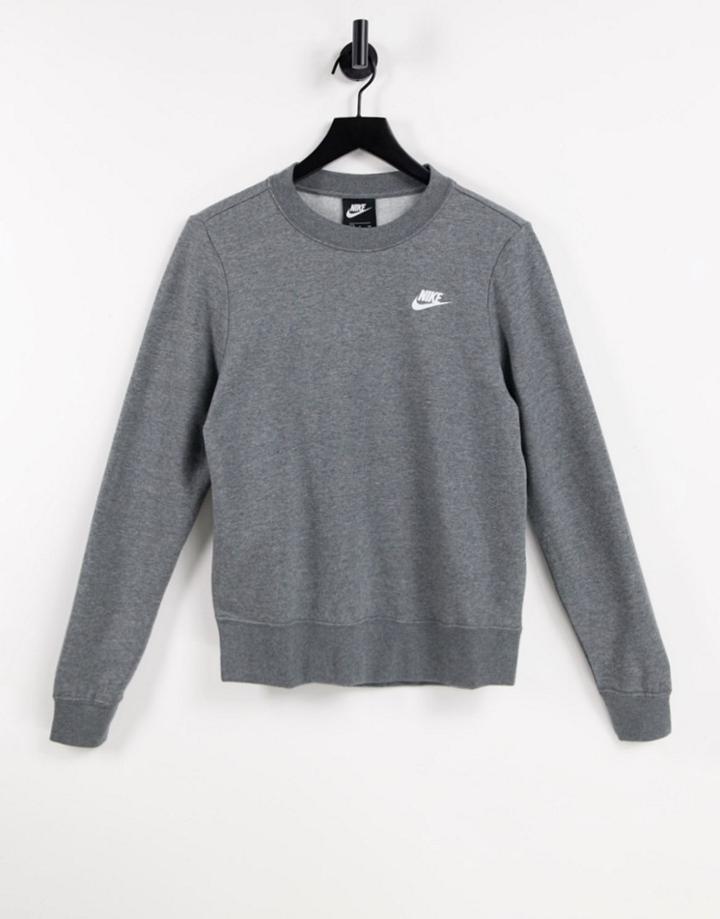 Nike Club Essentials Crew Neck Sweatshirt In Charcoal Heather-grey