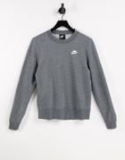 Nike Club Essentials Crew Neck Sweatshirt In Charcoal Heather-grey