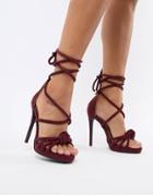 Missguided Knotted Heeled Sandals - Red