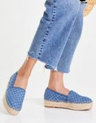 River Island Monogram Espadrilled Shoe In Blue-blues